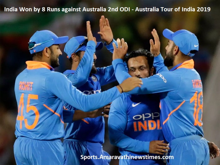 India Won by 8 Runs against Australia 2nd ODI - Australia Tour of India 2019